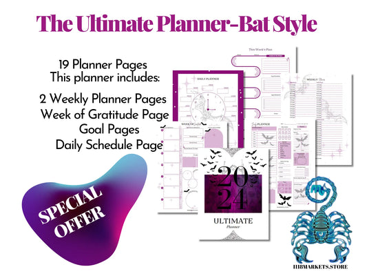 Ultimate Planner -Bat Theme 1118 MARKETS & EVENTS