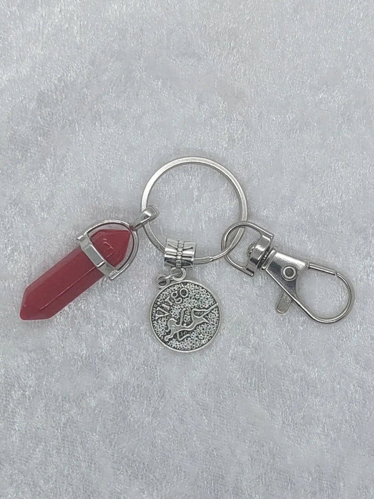 Virgo Carnelian Gemstone Silver Keychain - 1118Markets