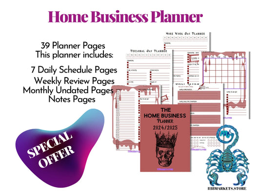 Home Business Planner- Bloody Theme 1118 MARKETS & EVENTS