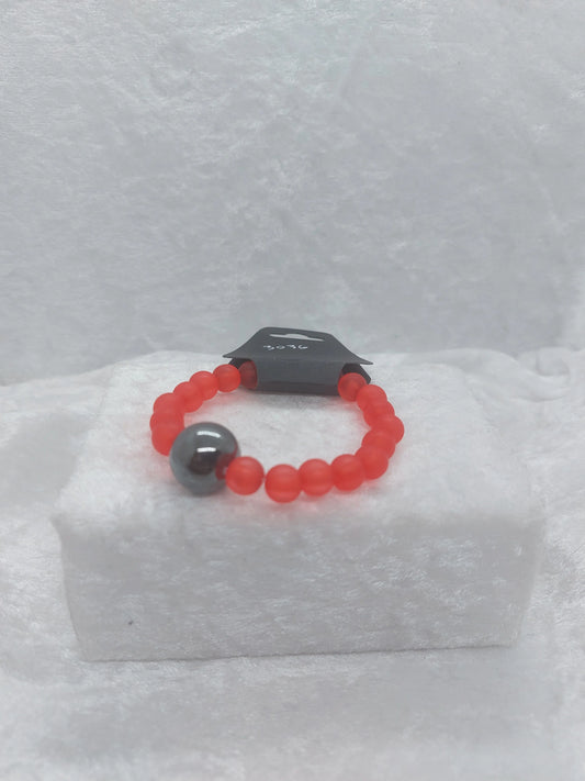 Hematite and Dark Red Glass Beaded Acupressure Bracelet 1118Markets