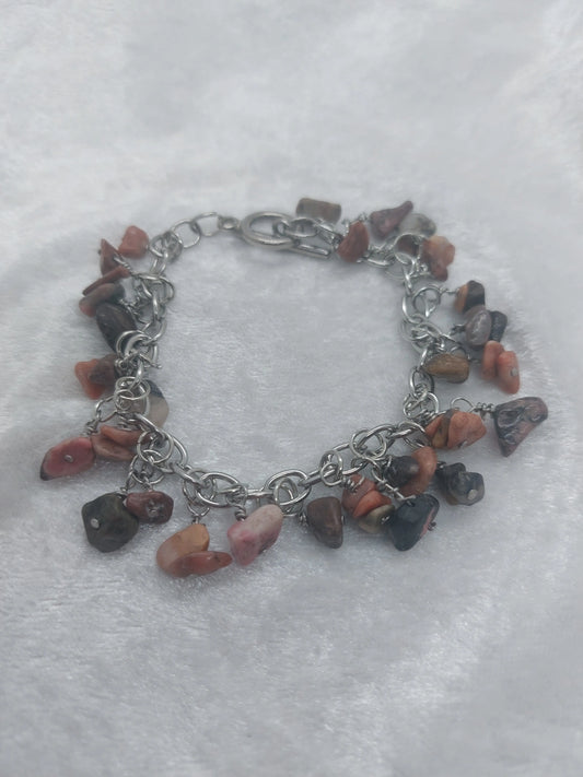 Line Rhodonite Chip Bracelet 1118Markets