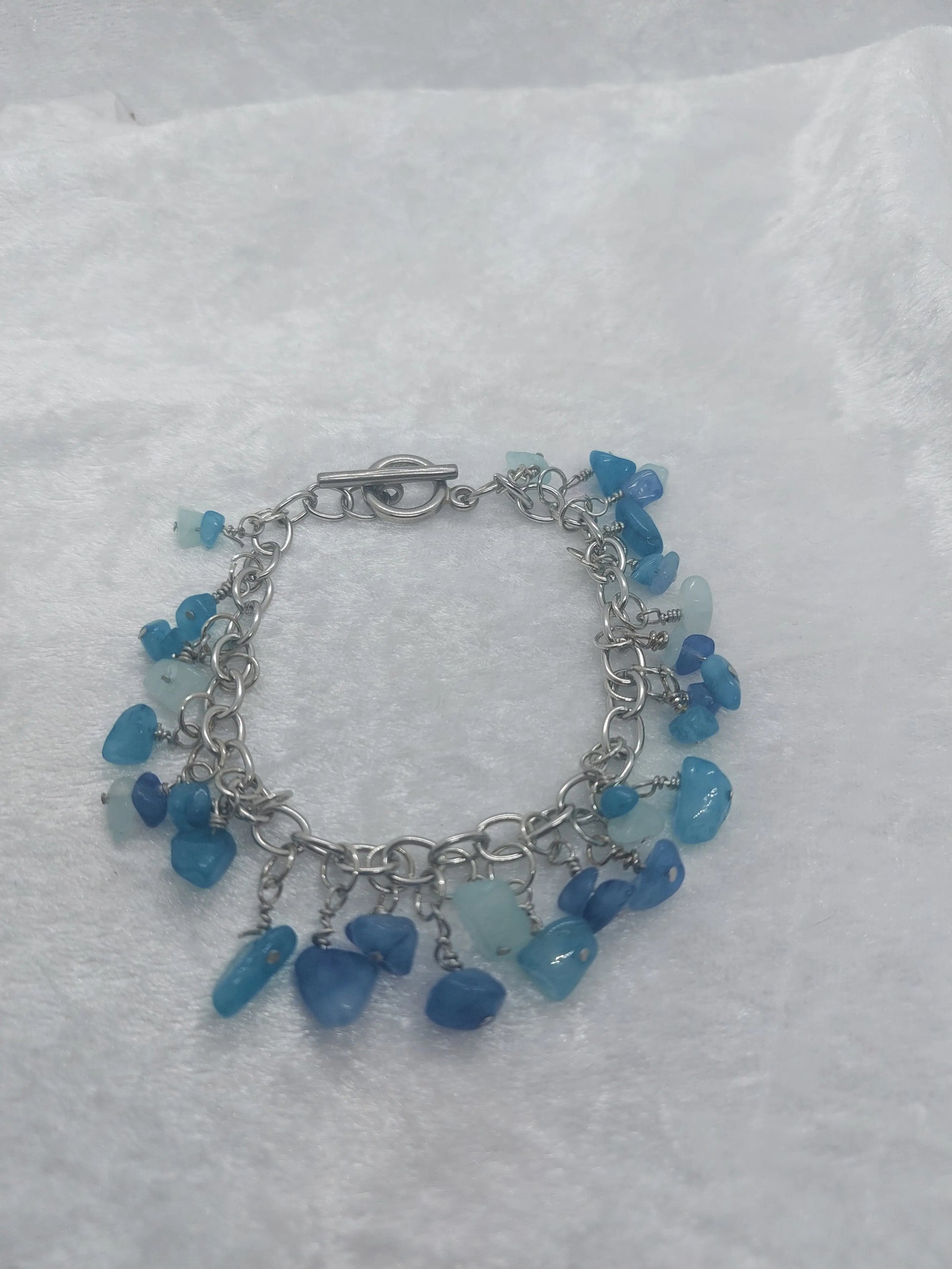 Aqua Quartzite Chip Bracelet 1118Markets