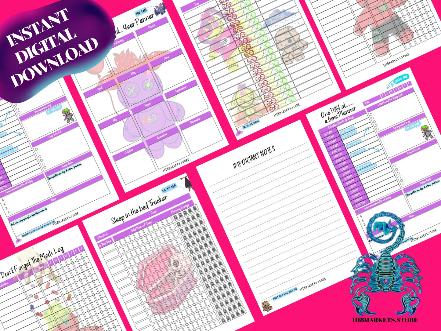 Voo Doo Doll Style ADHD Planner 1118 MARKETS & EVENTS